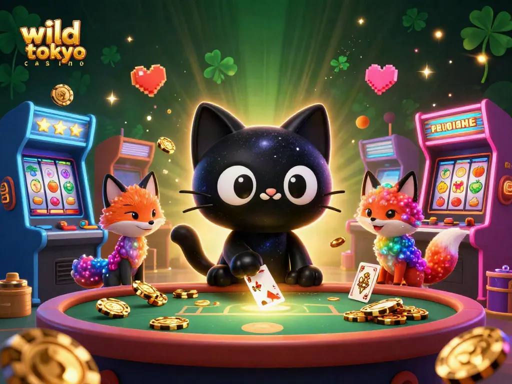 Experience the thrill of gaming at Wild Tokyo Casino with an ultra-detailed cosmic scene featuring a black hole cat.